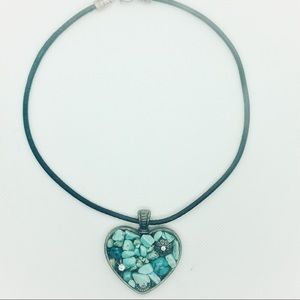 Brighton Jewelry - Brighton Turquoise Mosaic Heart Necklace Brighton Jewelry - Brighton Turquoise Mosaic Heart Necklace